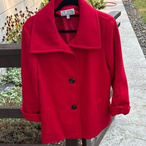 Stylish Red Pea Coat for Women